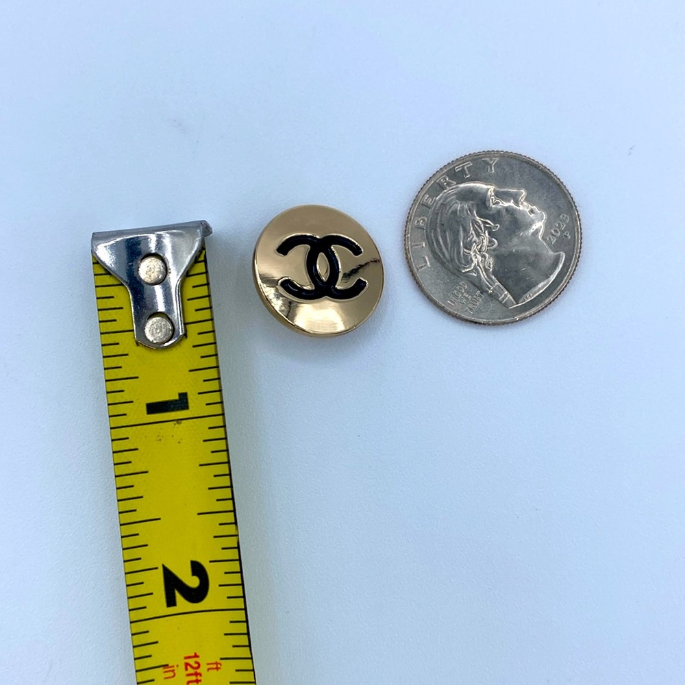 Chanel CC Gold and Black Button